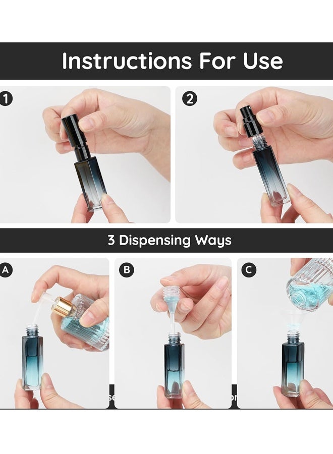 5PCS 10ML Mini Glass Perfume Containers with Funnel and Pipette, Empty Portable Leak-proof Fragrance Bottles Spray Atomizer Pump Bottle Kit for Toiletries - Image 4